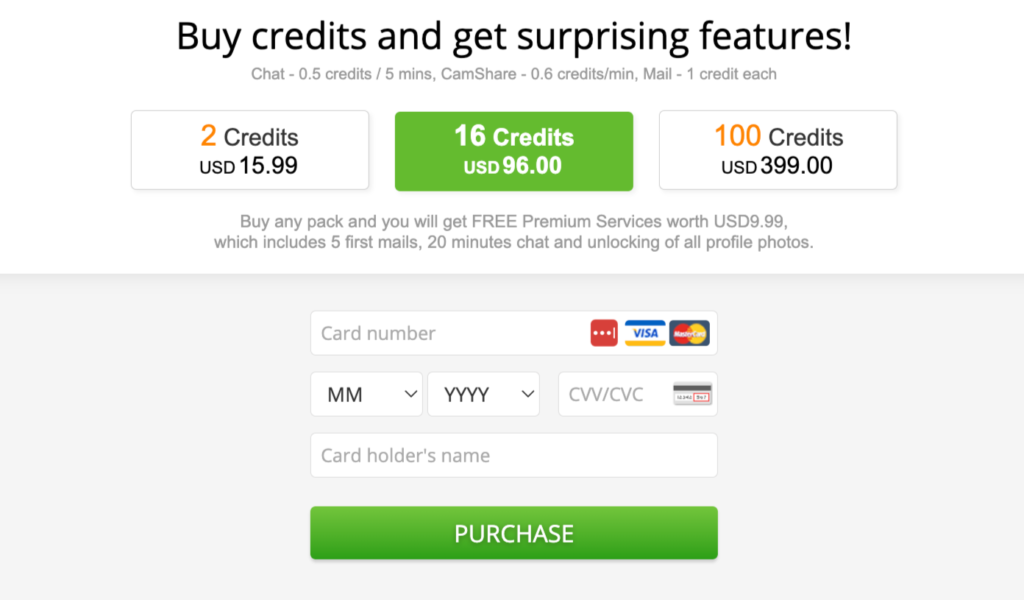 Pricing on the RealEuropeanBeauty dating site