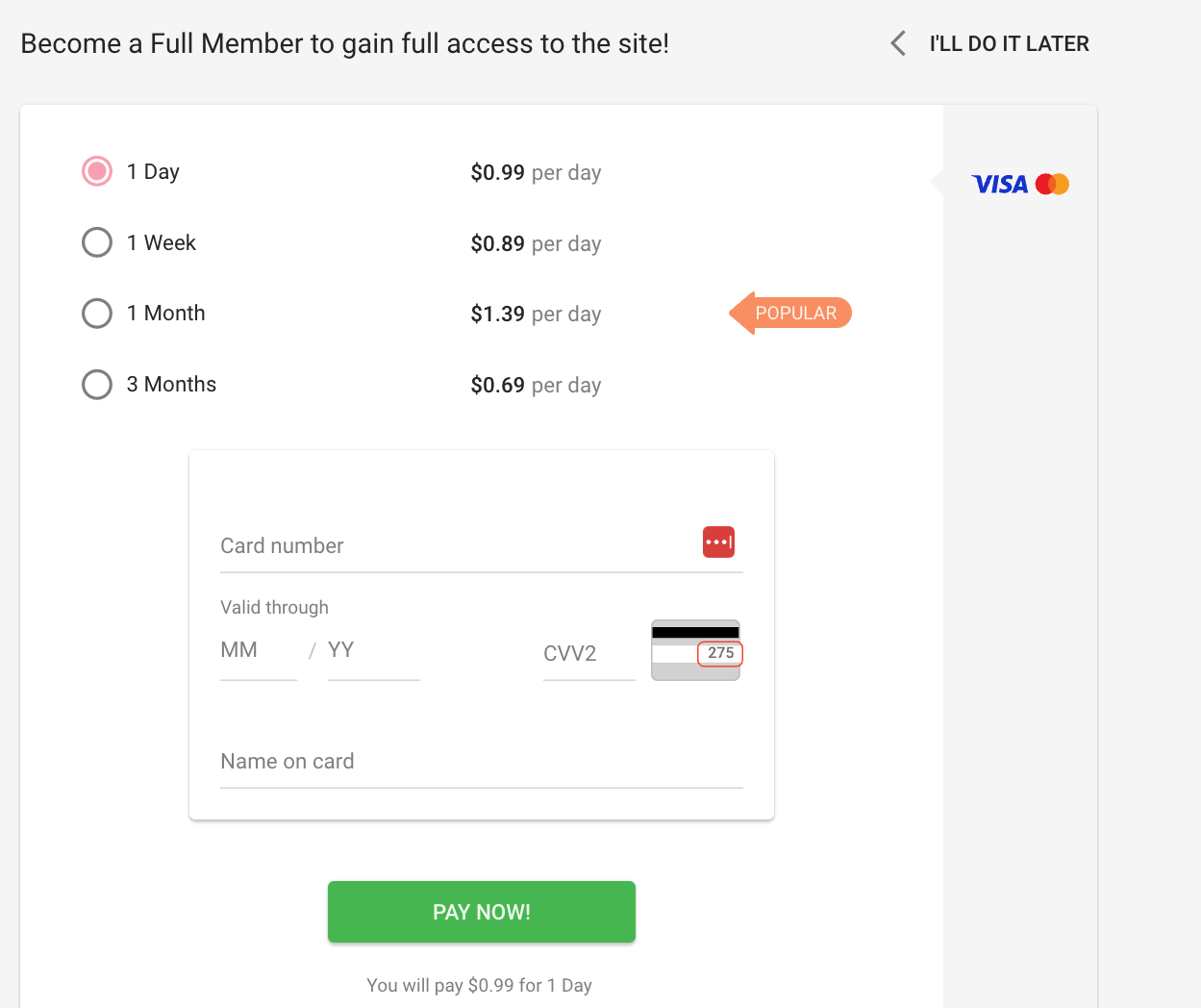 AskMe4Date cost