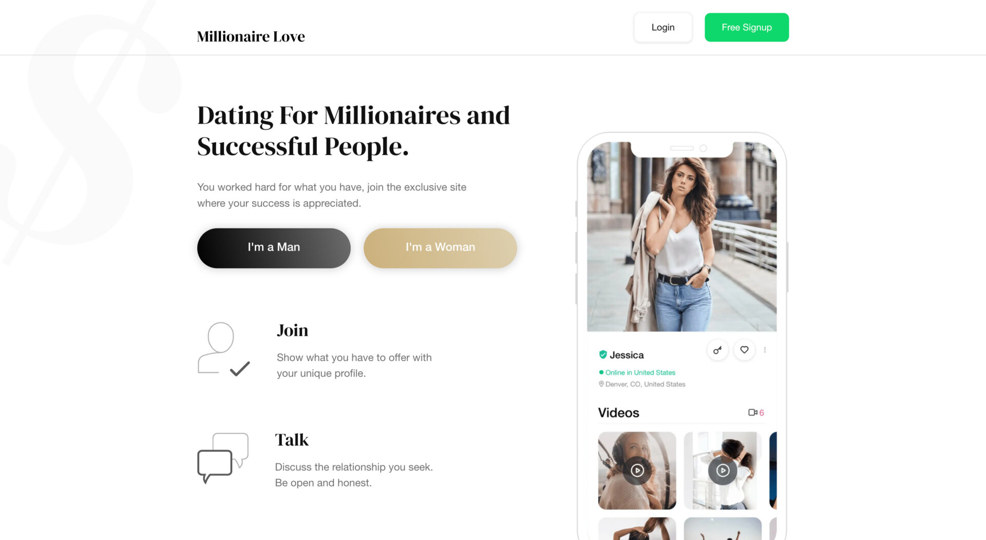 MillionaireLove site for rich ladies