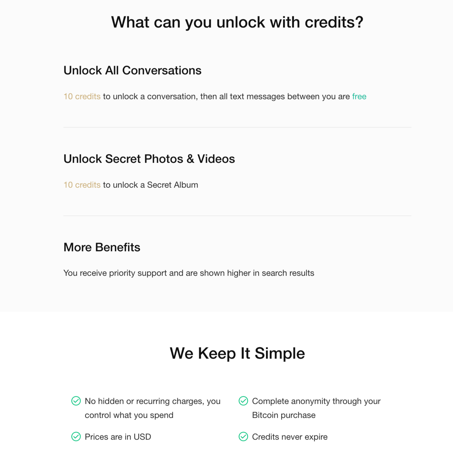 OurSecret credits