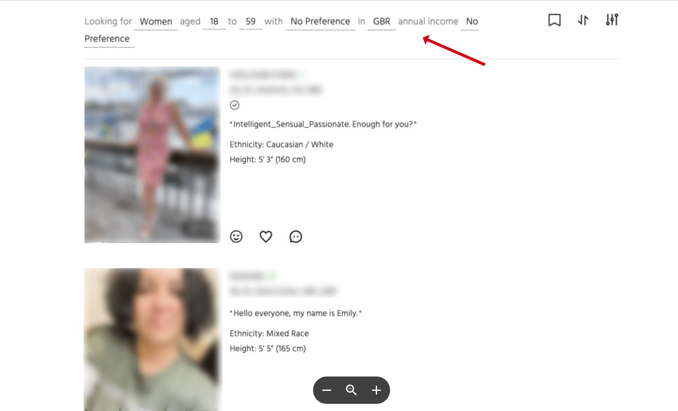 Searching feature