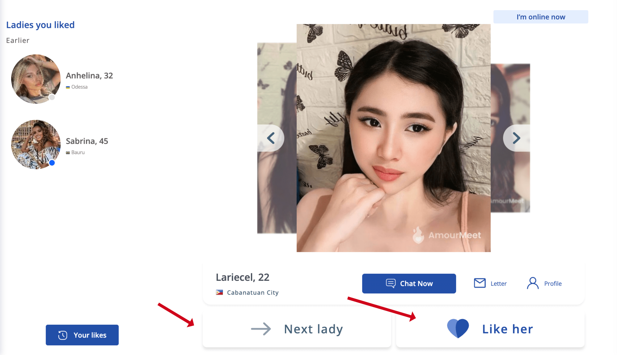 Like Her/Him feature on Amourmeet